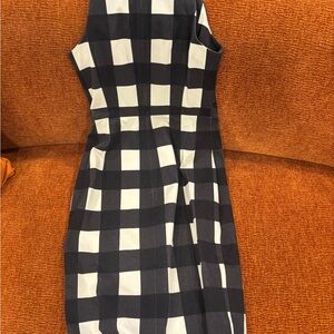 Banana Republic Black and White Gingham Midi Dress
